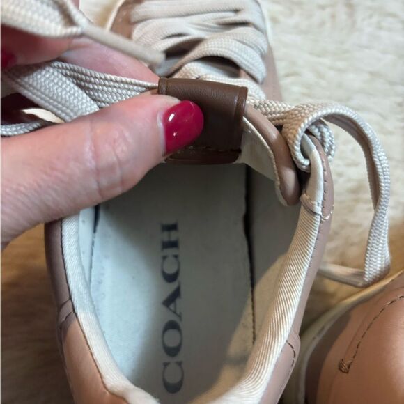 Coach Pinkish Tan Sneakers Sleek Minimalist Design - Picture 3 of 5